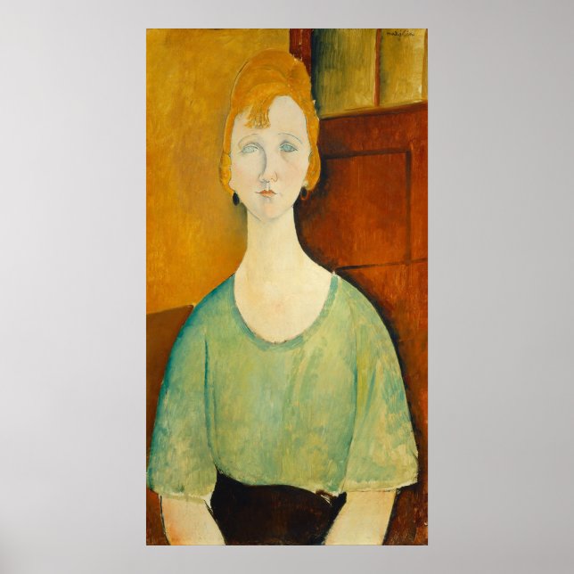 Chica de verde - Amedeo Modigliani Póster de Arte  (Frente)