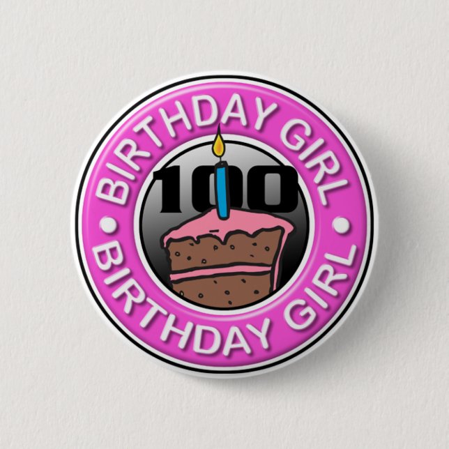 Chica del cumpleaños 100 años del botón (Anverso)