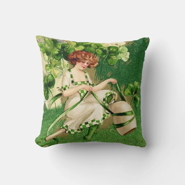 Chica del Día de San Patricio Almohada (Anverso)