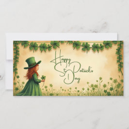 Chica del Día de San Patricio con Shamrock