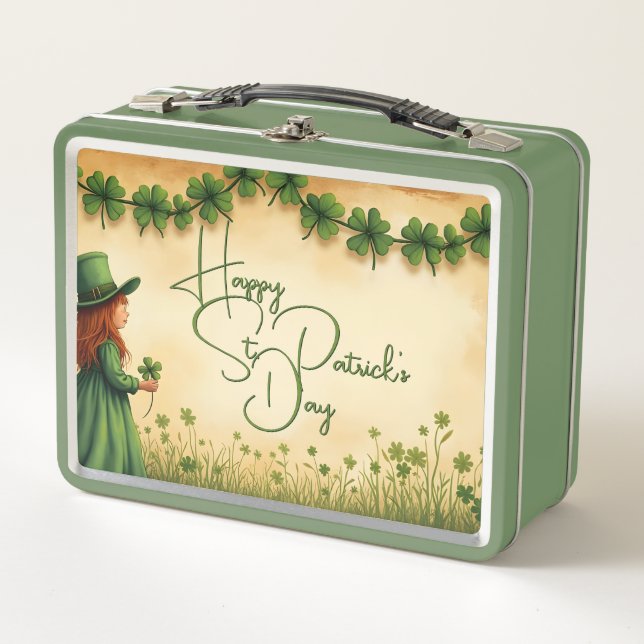 Chica del Día de San Patricio con Shamrock (Anverso)