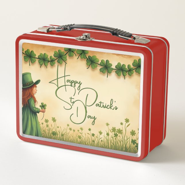 Chica del Día de San Patricio con Shamrock (Anverso)