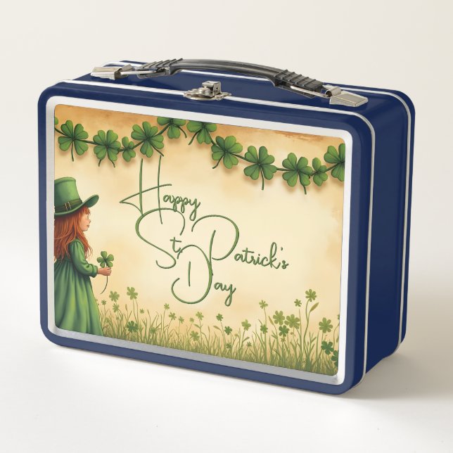 Chica del Día de San Patricio con Shamrock (Anverso)