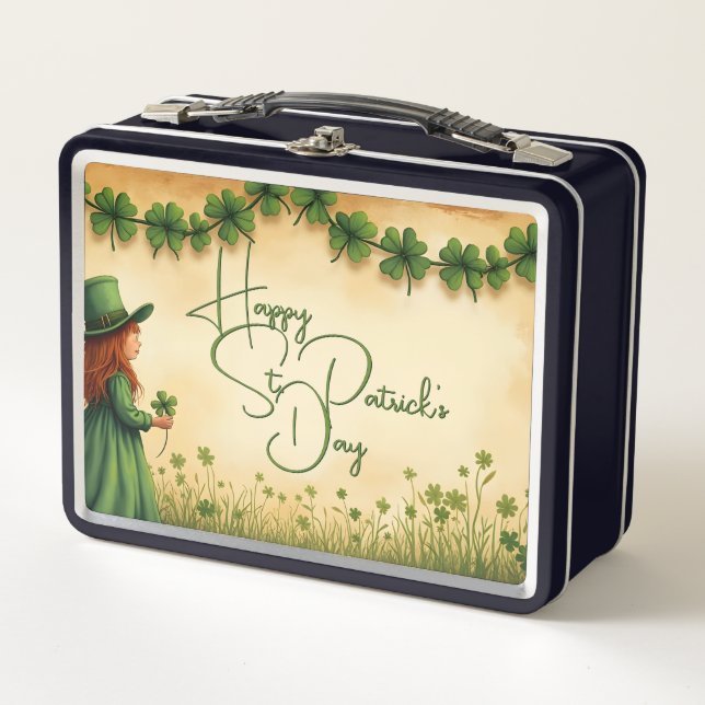 Chica del Día de San Patricio con Shamrock (Anverso)