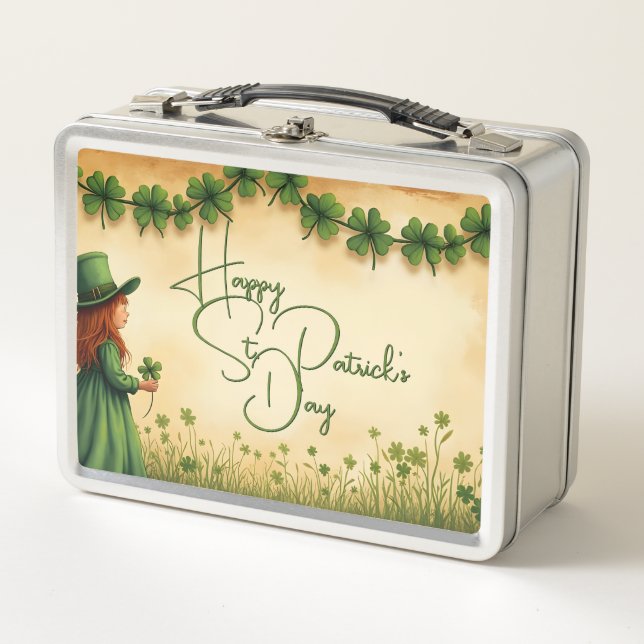 Chica del Día de San Patricio con Shamrock (Anverso)