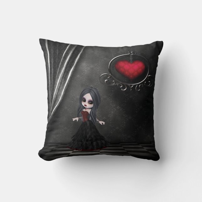 Chica del gótico del romance gótico y almohada (Anverso)