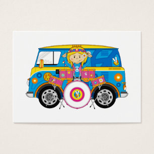 Chica del Hippie con los tambores y la