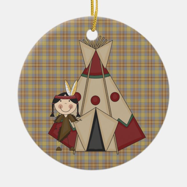 Chica del indio del nativo americano del ornamento (Frente)