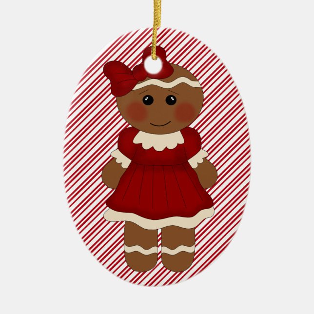 Chica del jengibre del ornamento del árbol de (Frente)