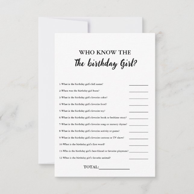 Chica del juego del Fiesta del bebé Cumpleaños ¿Qu (Anverso)