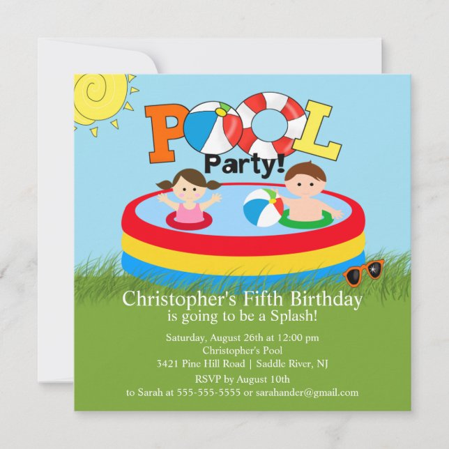 Chica del muchacho de la invitación del cumpleaños (Anverso)