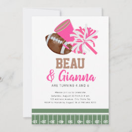 Chica del niño de la invitación a la fiesta de cum