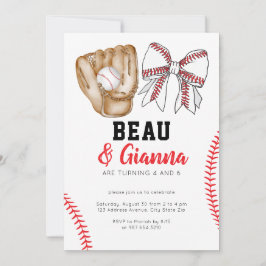 Chica del niño de la invitación a la fiesta de cum