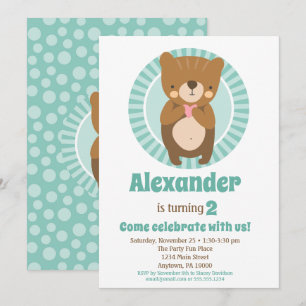 Chica del niño de la invitación al cumpleaños del