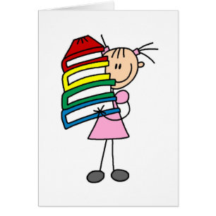 Chica del palillo con los libros