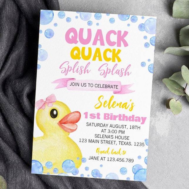 Chica del pato de caucho 1ª invitación de cumpleañ (Subido por el creador)