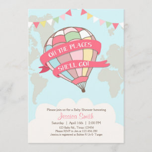 Chica del rosa de la invitación de la fiesta de