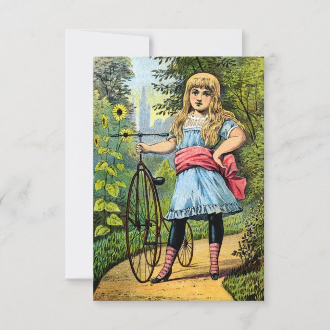 chica del siglo XIX y su triciclo (Anverso)