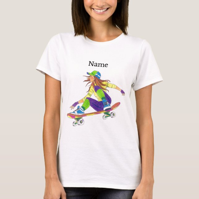 Chica del Skateboarder de camisetas (Anverso)