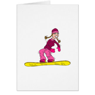 Chica del tablero de la nieve