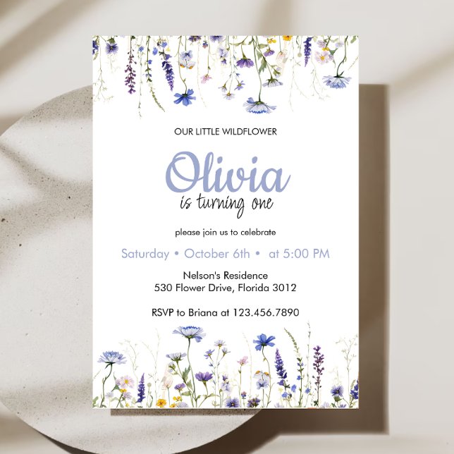 Chica del tema de las flores silvestres Invitación (Subido por el creador)