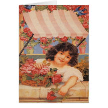 Chica del Victorian que vende las flores