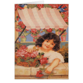 Chica del Victorian que vende las flores