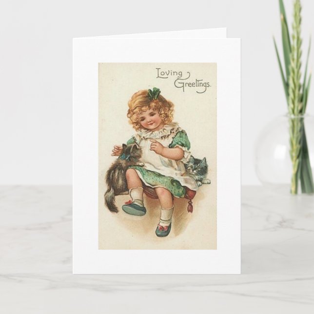 Chica del Victorian y tarjeta del día de St (Anverso)