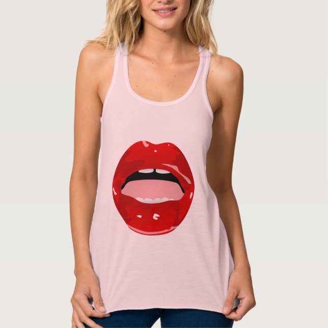 Chica dentado de la brecha, camisetas de labios ro (Anverso)