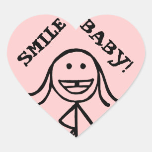 ¡chica dentado de paro, sonríe bebé! Pegatinas