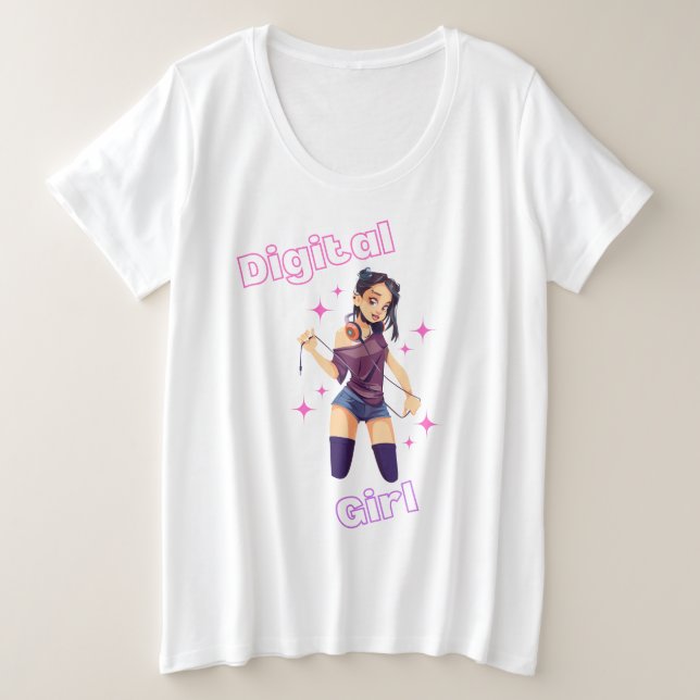 chica digital con estrellas (Anverso del diseño)