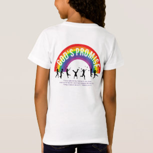Chica Dios promete la camiseta blanca arcoiris con