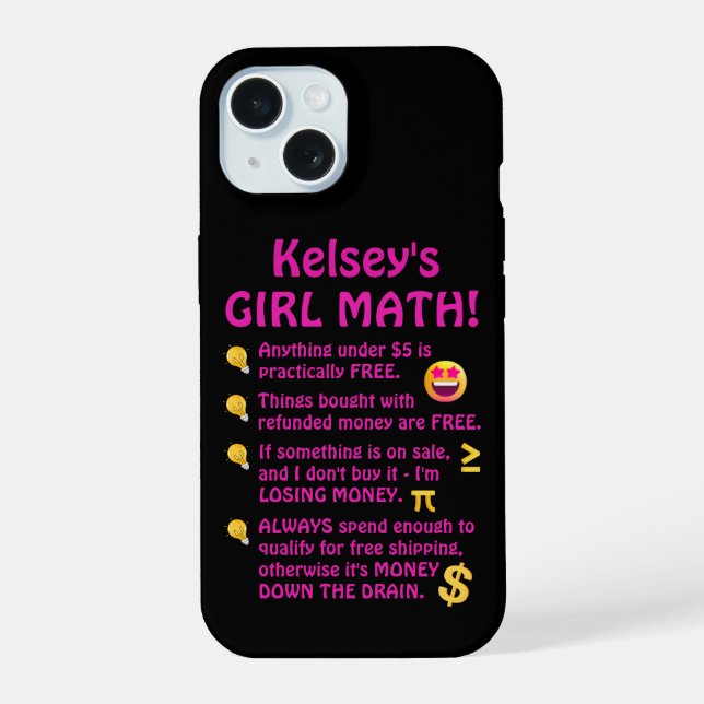 Chica Divertida Matemáticas Personalizadas (Reverso )