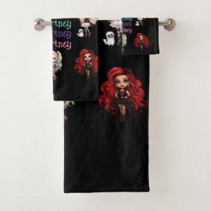 Chica Doll Spooky Halloween Tema con nombre