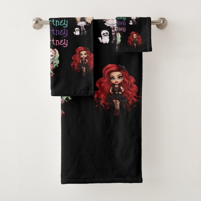 Chica Doll Spooky Halloween Tema con nombre (In situ)