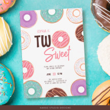 Chica Dos Dulces Invitaciones a Cumpleaños