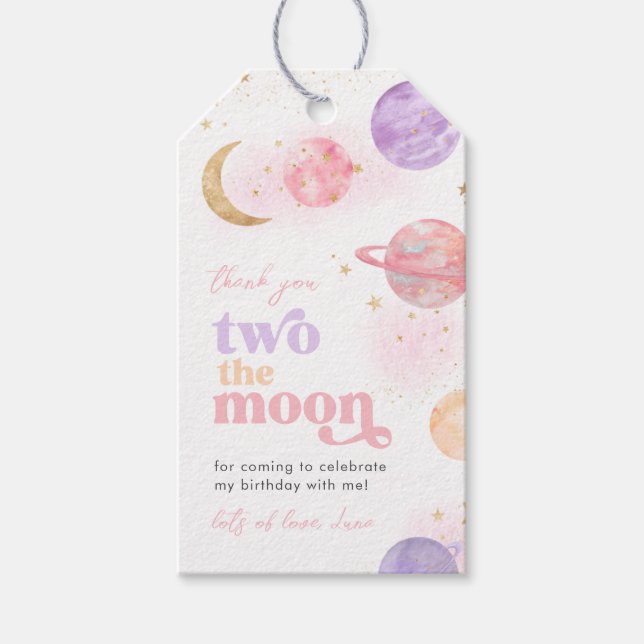 Chica Dos La Luna Gracias Etiquetas (Anverso)