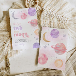 Chica Dos tarjetas de agradecimiento a la Luna