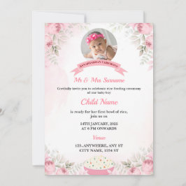 Chica editable de la tarjeta de invitación Annapra