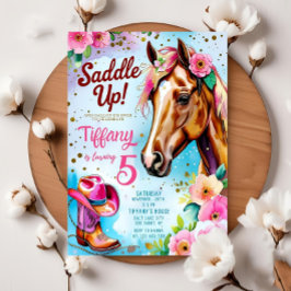 Chica editable de plantilla de invitación de cumpl