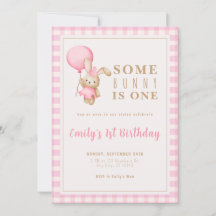 Chica editable Primer cumpleaños Invitación imprim
