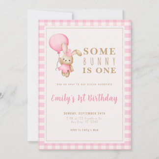 Chica editable Primer cumpleaños Invitación imprim