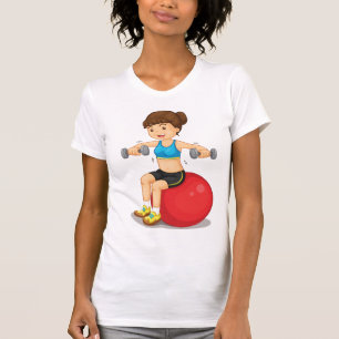 Chica Ejerciendo Con Pesas De Pesas Camiseta Para 