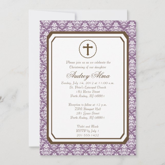 Chica Elegante Invitación a la Navidad - Morado (Anverso)
