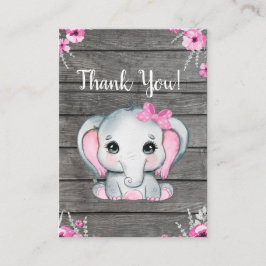 Chica Elephant Gracias Tarjeta Baby Shower