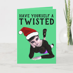 CHICA EMO GÓTICA, TARJETAS DE NAVIDAD RETORCIDAS