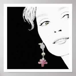 Chica en arte de ilustracion de perlas