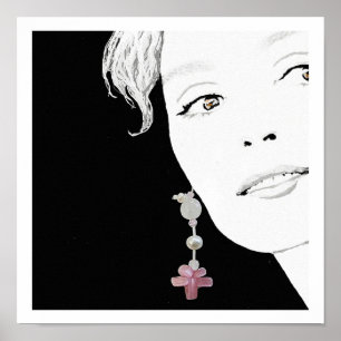 Chica en arte de ilustracion de perlas