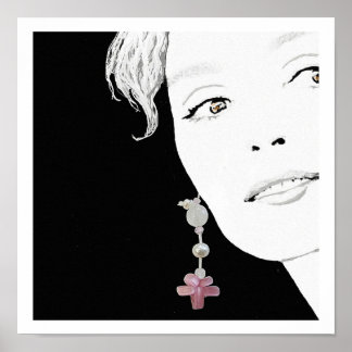 Chica en arte de ilustracion de perlas