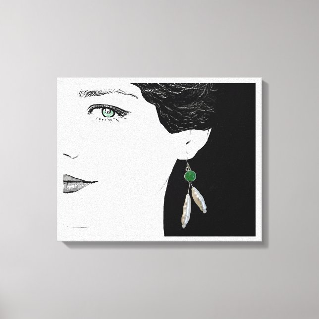 Chica en arte de ilustracion de perlas (Anverso)